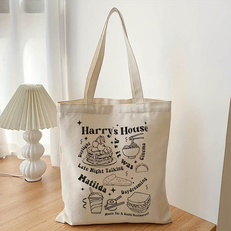harrys house pattern tote bag canvas shopper hs inspired tote bag gift shopping bag