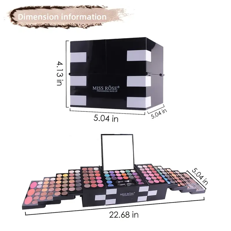148 color magic cube makeup kit includes 82 color pearly eyeshadow palette 60 color matte eyeshadow 3 color blush 3 color eyebrow powder and 3 sponge sticks with mirror perfect mothers day gift for mom details 3