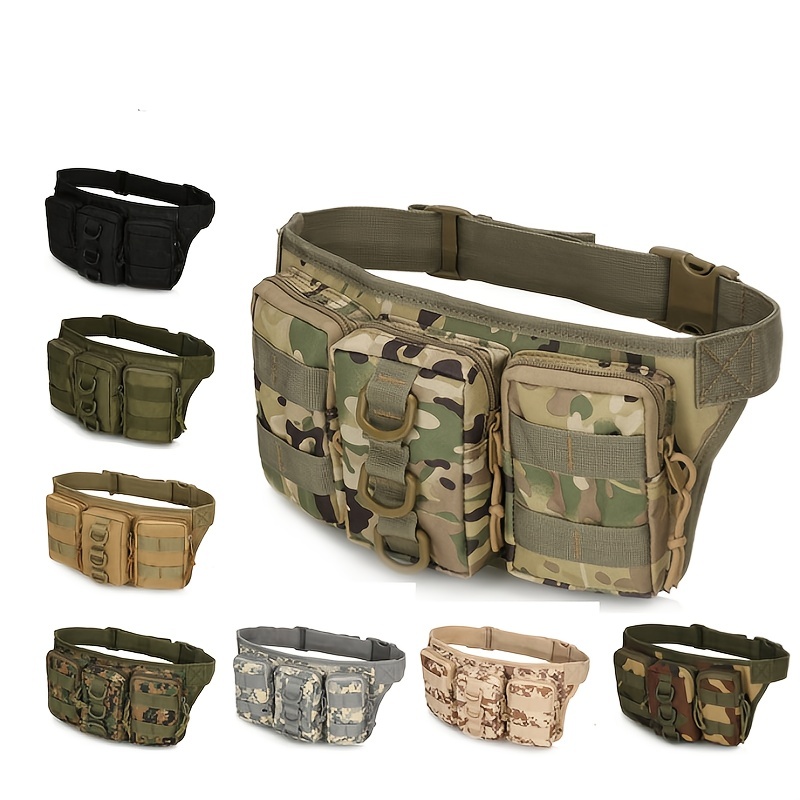  Tactical Fanny Pack, Military Waist Bag Hip Belt Bumbag Utility  Bags for Outdoor Hiking Climbing Fishing with U.S Patch(Green) : Sports &  Outdoors