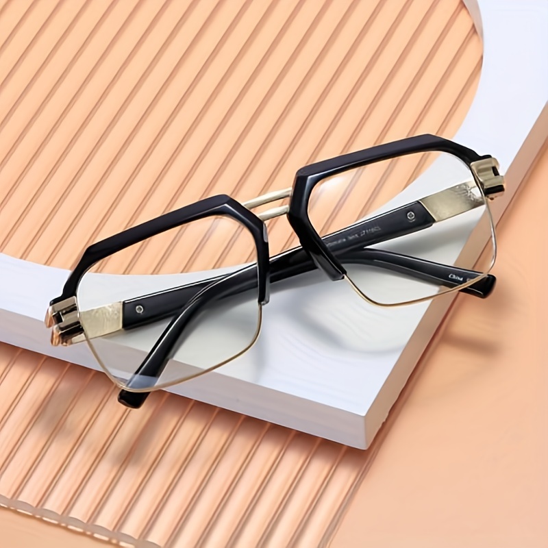 Men's Fashion Sun Glasses Vintage Blue Light Blocking Flat Mirror Square  Frame Sunglasses Mixed Color Pc Eyewear - Temu