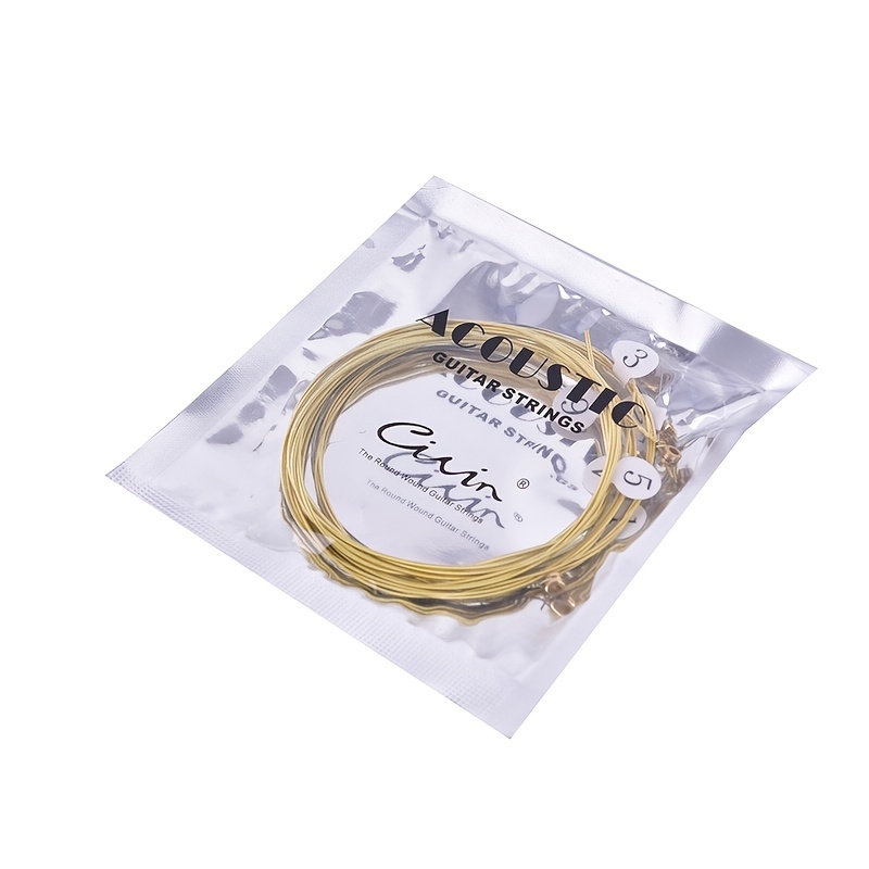 6pcs Brass Hexagonal Acoustic Guitar Strings Enhanced Sound and Durability