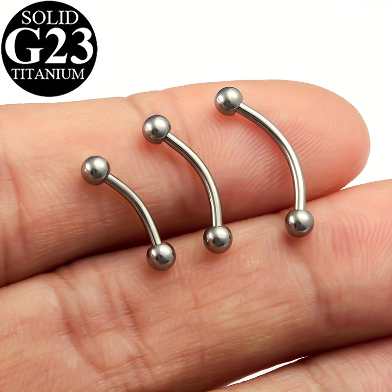 

1pc G23 Titanium Curved Eyebrow Jewelry Lip Stud Labret Cartilage Tragus Daith Piercing Earrings Body Jewelry 16 Gauge