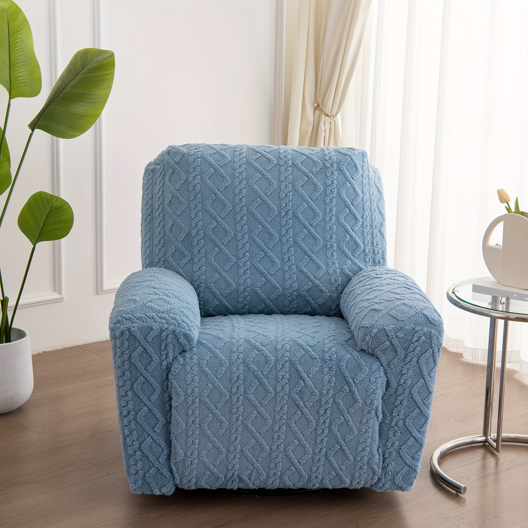 Diamond quilted stretch best sale recliner cover with storage