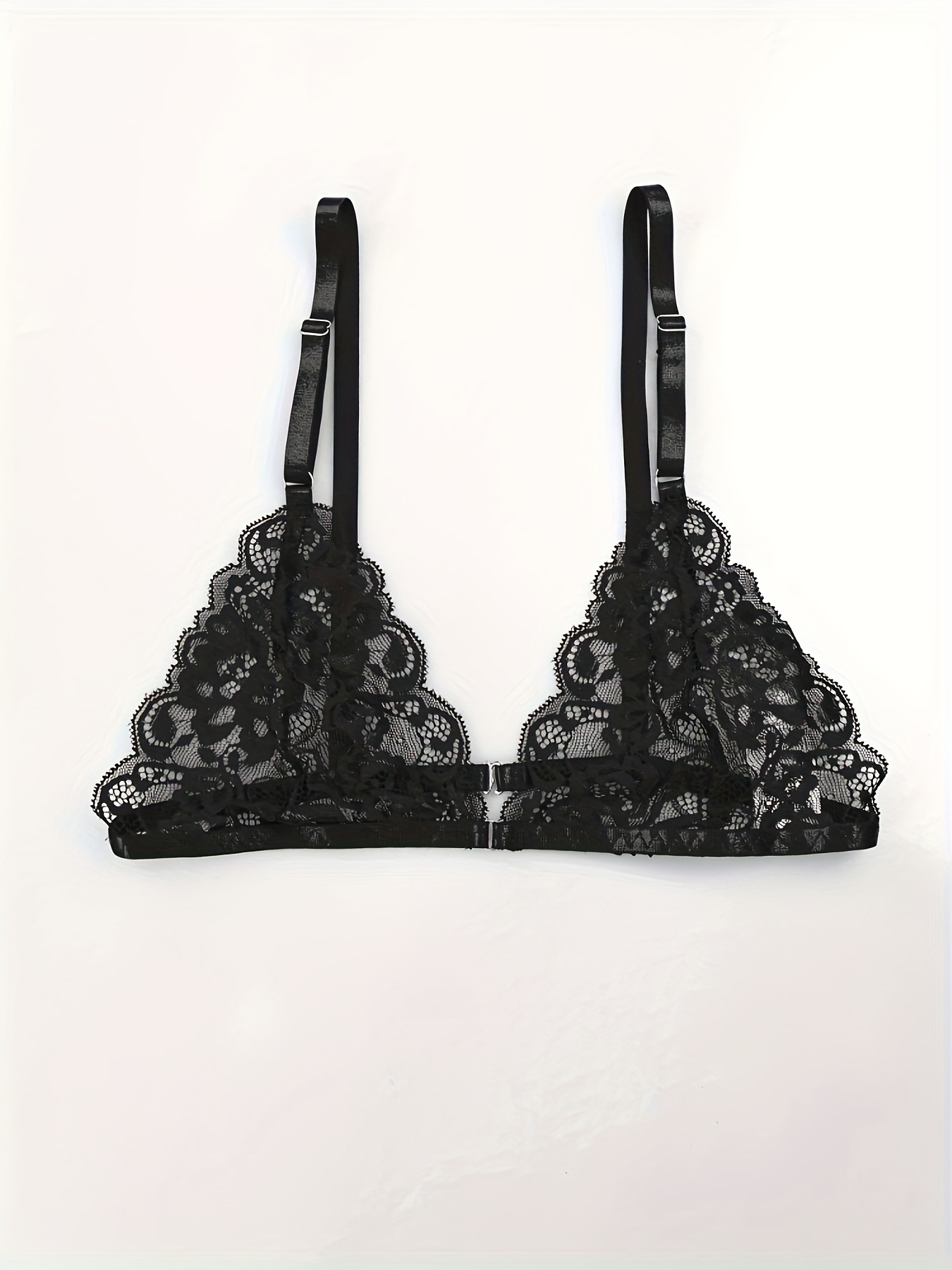 Black Embroidered Underwired Mesh 3 Piece Lingerie Set