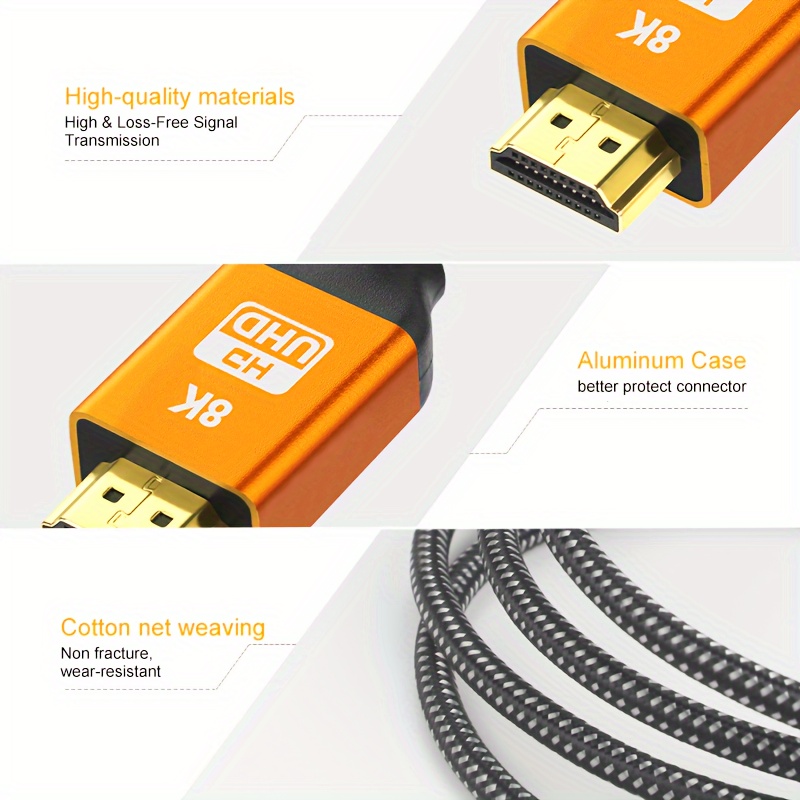 8k High Speed 2.1 Cable Aluminum Alloy Male To - Temu