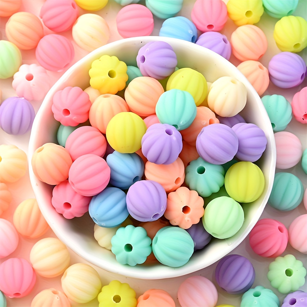 Acrylic Candy Colors Round Beads Mix Pastel Color Plastic - Temu