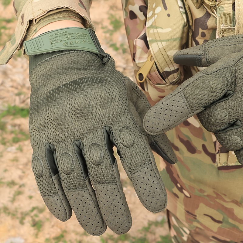  Outdoor Sports Motorcycle Cycling Gloves Airsoft Shooting  Hunting Full Finger Camouflage Touch Screen Tactical Gloves - Black - S :  Todo lo demás