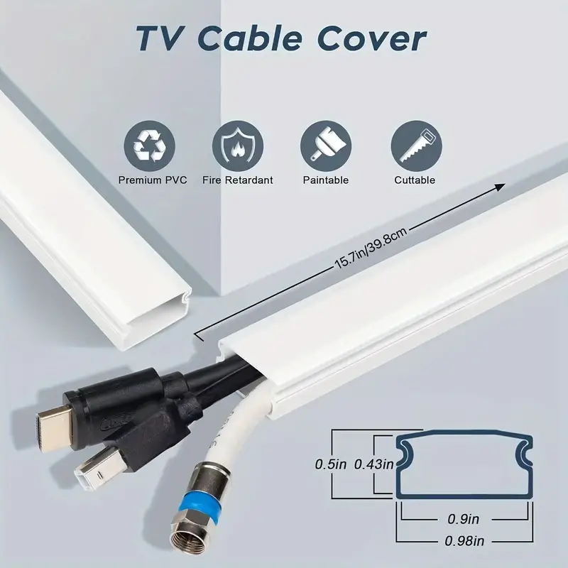 Cord Cover, Large Cord Hider On Wall Cable Management, Cable