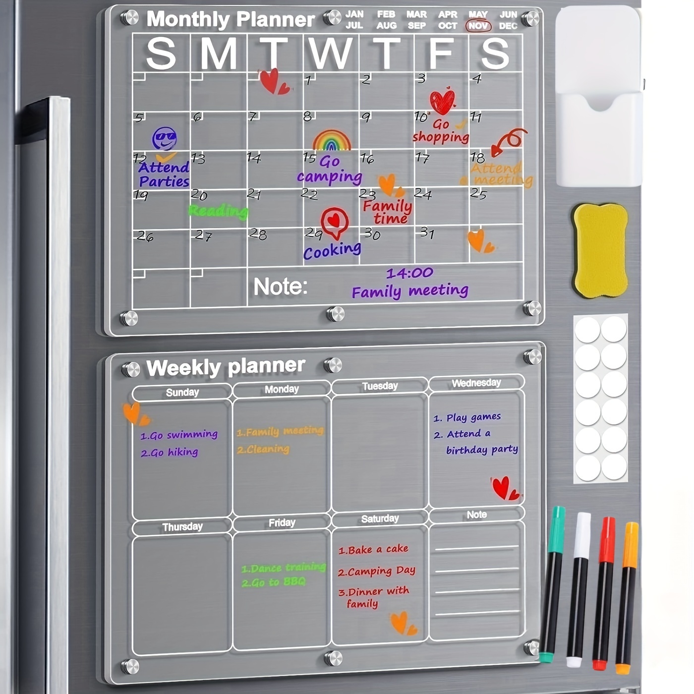 Clear Weekly/monthly Meal Planner Magnetic Acrylic - Temu