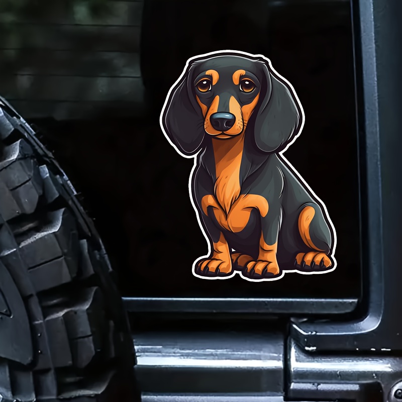 Cute Dachshund Sitting Vinyl Car Sticker Decal Cheap Laptop Temu