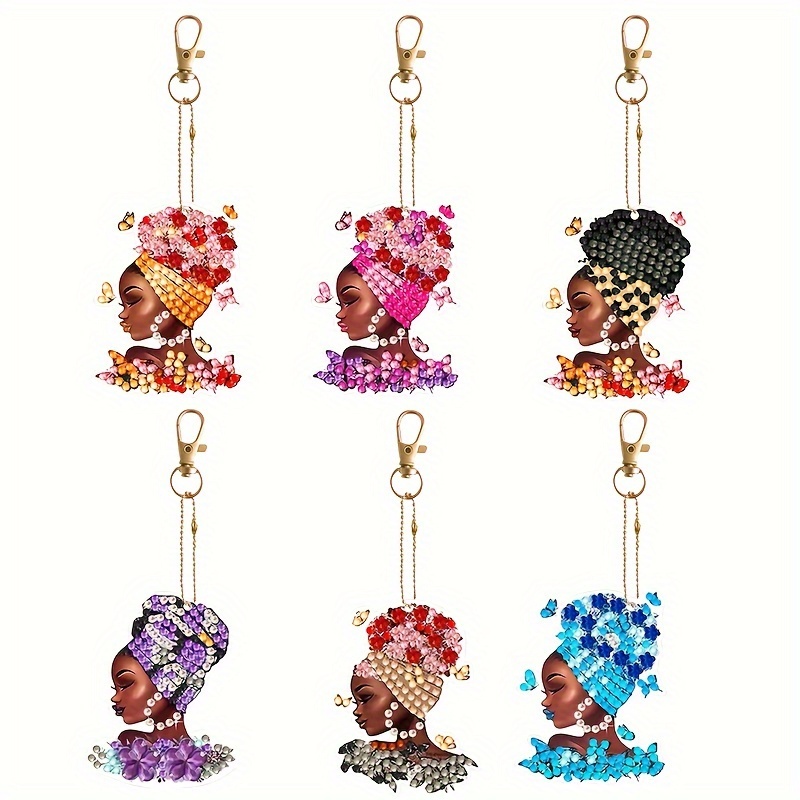 6pcs Diy Diamond Painting Keychain Flores Girasoles Flores - Temu