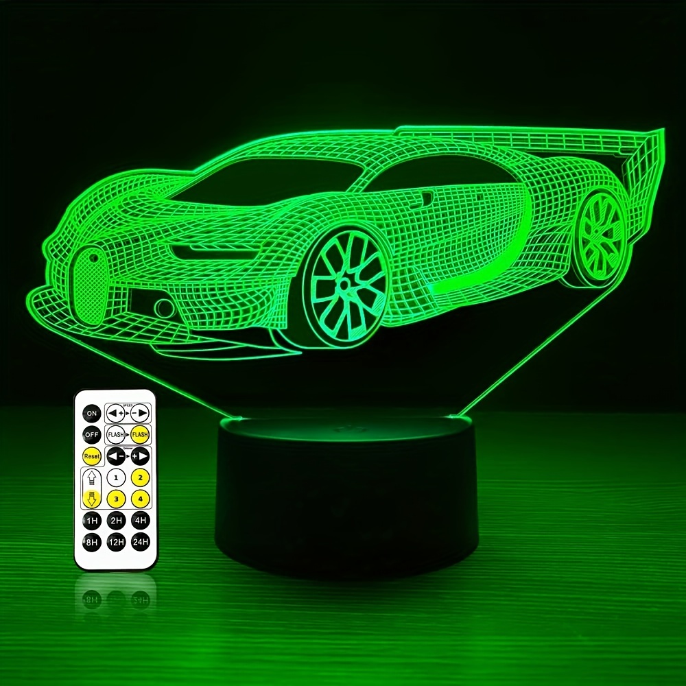 1pc 7 Farbe 3D Nachtlicht Auto Limousine, Schlafzimmer Dekor Licht,  Niedliches Geburtstagsgeschenk, Rennwagen Touch Sensor LED Lampe - Temu  Switzerland