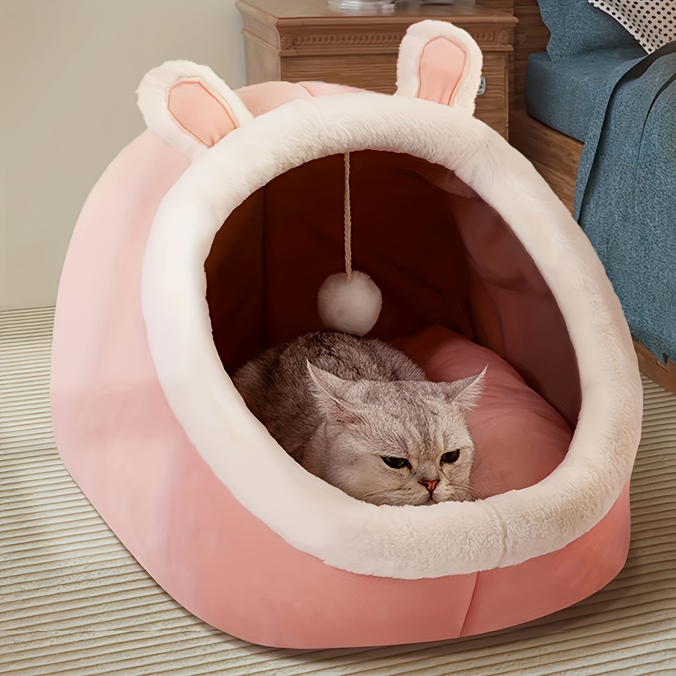 1 adet Pet Çadırı Yumuşak Köpek Yatağı Yarı Kapalı Kedi Mağara Yumuşak ve Rahat Pet Evi