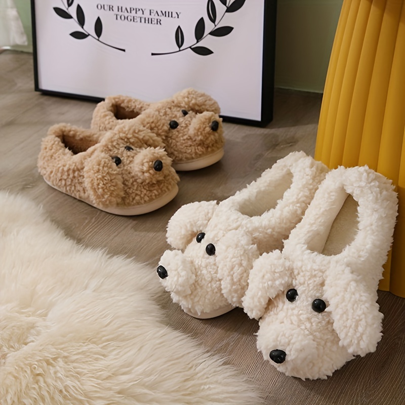 Cute Cartoon Dog Animal Slippers Female Kawaii Fluffy Slippers