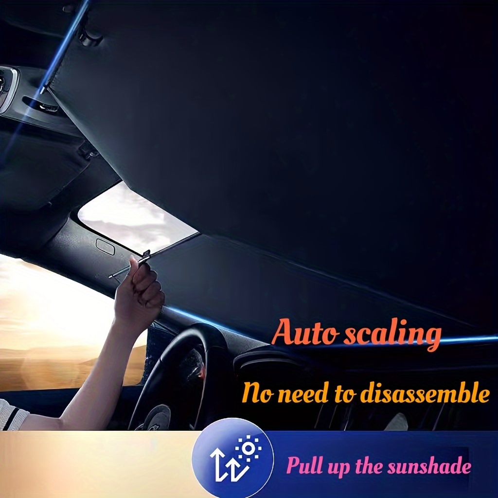 New Car Sunshade Manual Retractable Windshield Umbrella Easy - Temu
