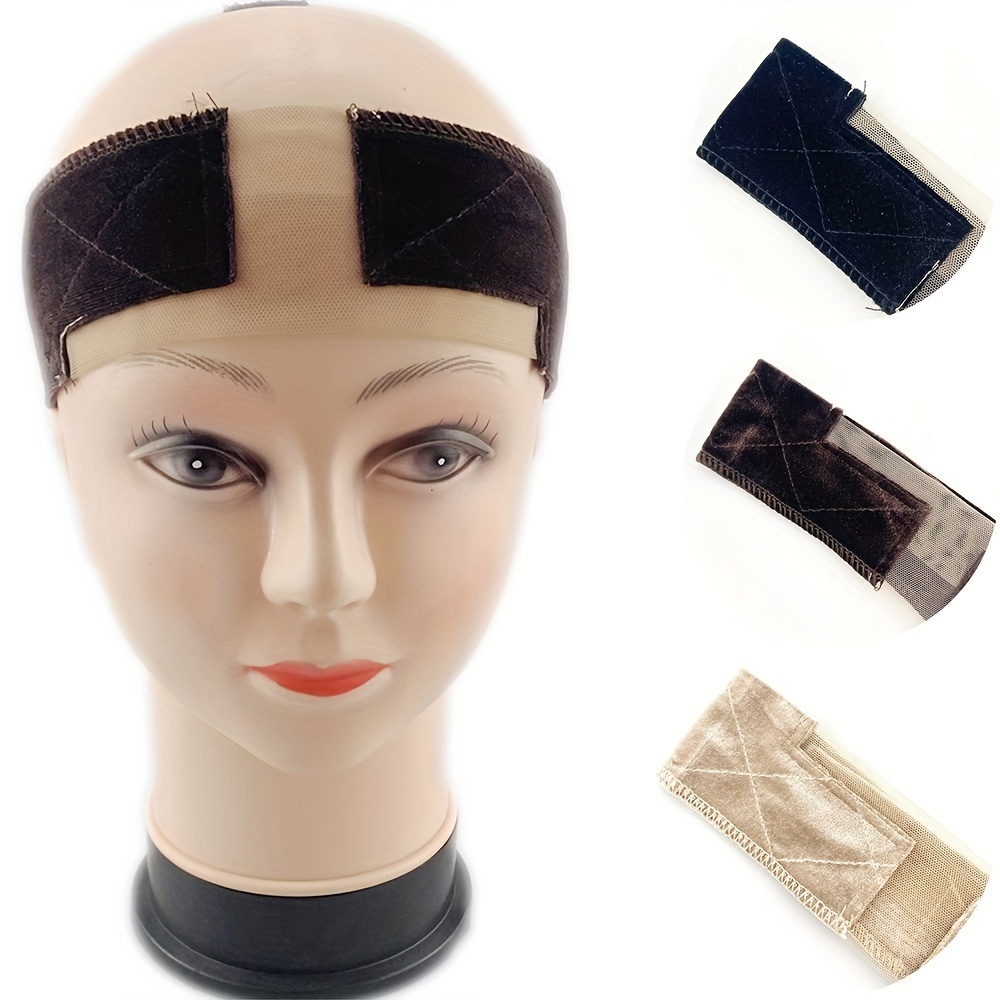 Wig Grip Headband For Lace Frontal Wigs Hair Wrap Velvet Wig Gripper Black  Skin Non Slip Headband With Adjustable Elastic Band