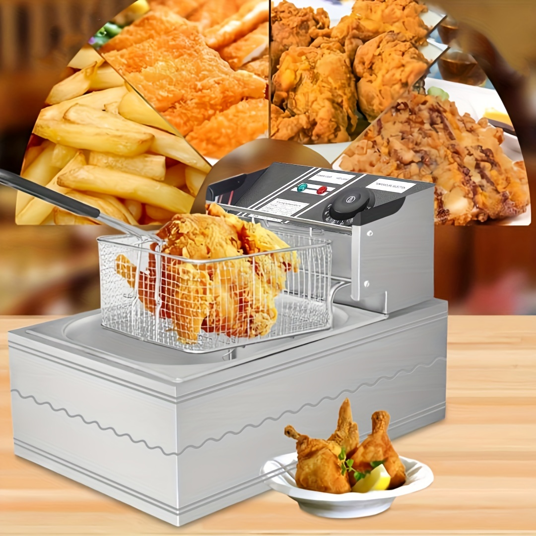 Deep Fryer with Basket, Fry Daddy, Fryers with Baskets, Countertop  Stainless Steel, French Fries Fryer, for Commercial Restaurant, Fast Food