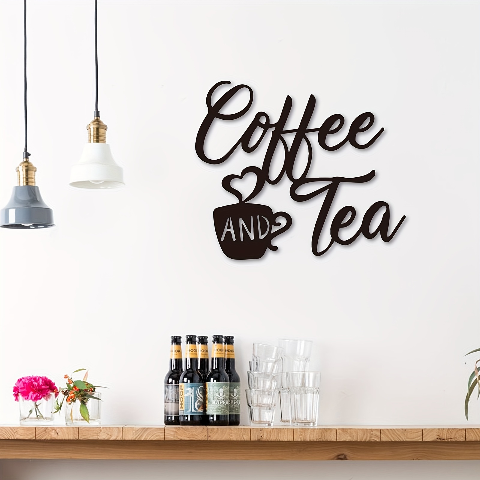 Coffee Bar Metal Wall Decoration Black Coffee Cup Silhouette - Temu