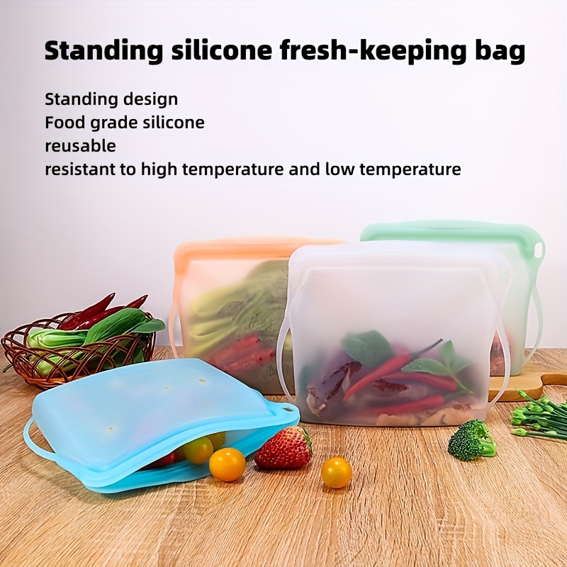 3Pcs/6Pcs/9Pcs/12Pcs PEVA Silicone Food Storage Bag Stand Up Seal