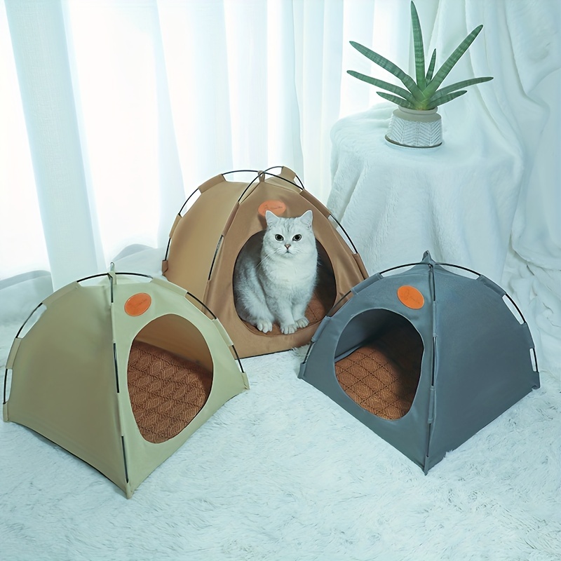 Cerca exterior para gatos de casa, tienda de campaña portátil para gato,  túnel y casa de juego, carpas al aire libre para animales pequeños (casa