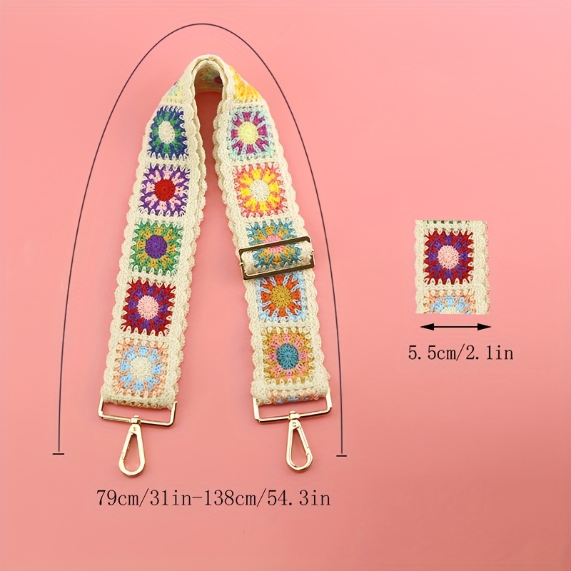 Crochet Flower Purse Straps Replacement Crossbody Strap For - Temu