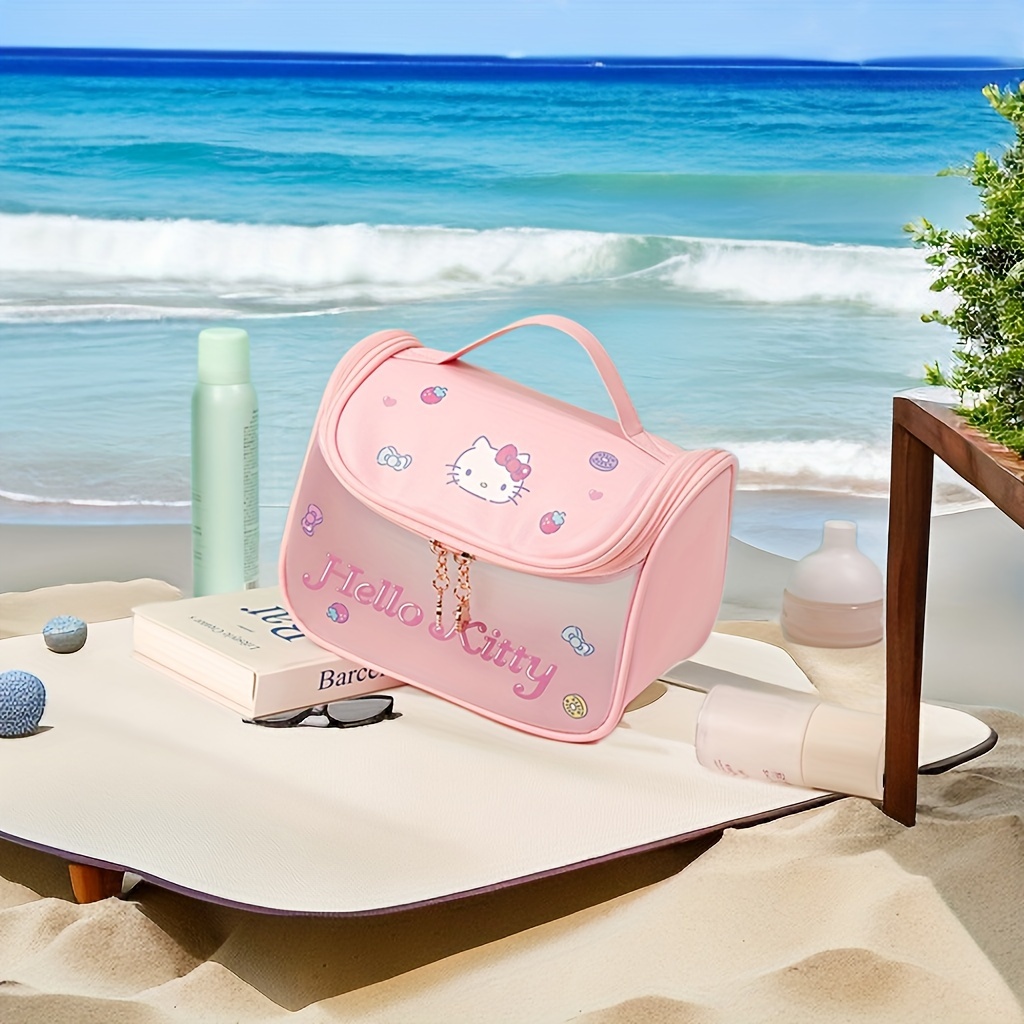 NGCJZF Kawaii Hello Kitty Bag, Hello Kitty Makeup Bag, Cute Cartoon  Cosmetics Bag, Mini Travel Toiletry Bag, Waterproof Reusable Faux Leather  Hello