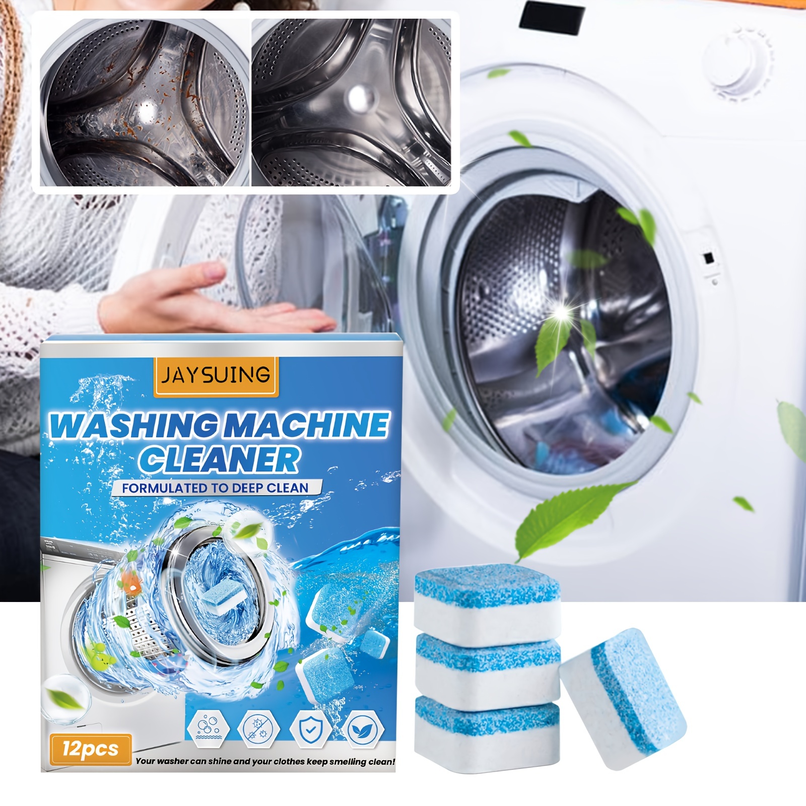 12pcs/box, Washing Machine Cleaning Sheet, Drum Type Wave Wheel Household Washing  Machine Slot Cleaning Cleaning Odor Dirt Cleaning, Cleaning Tools, Cleaning  Supplies - Health & Household - Temu