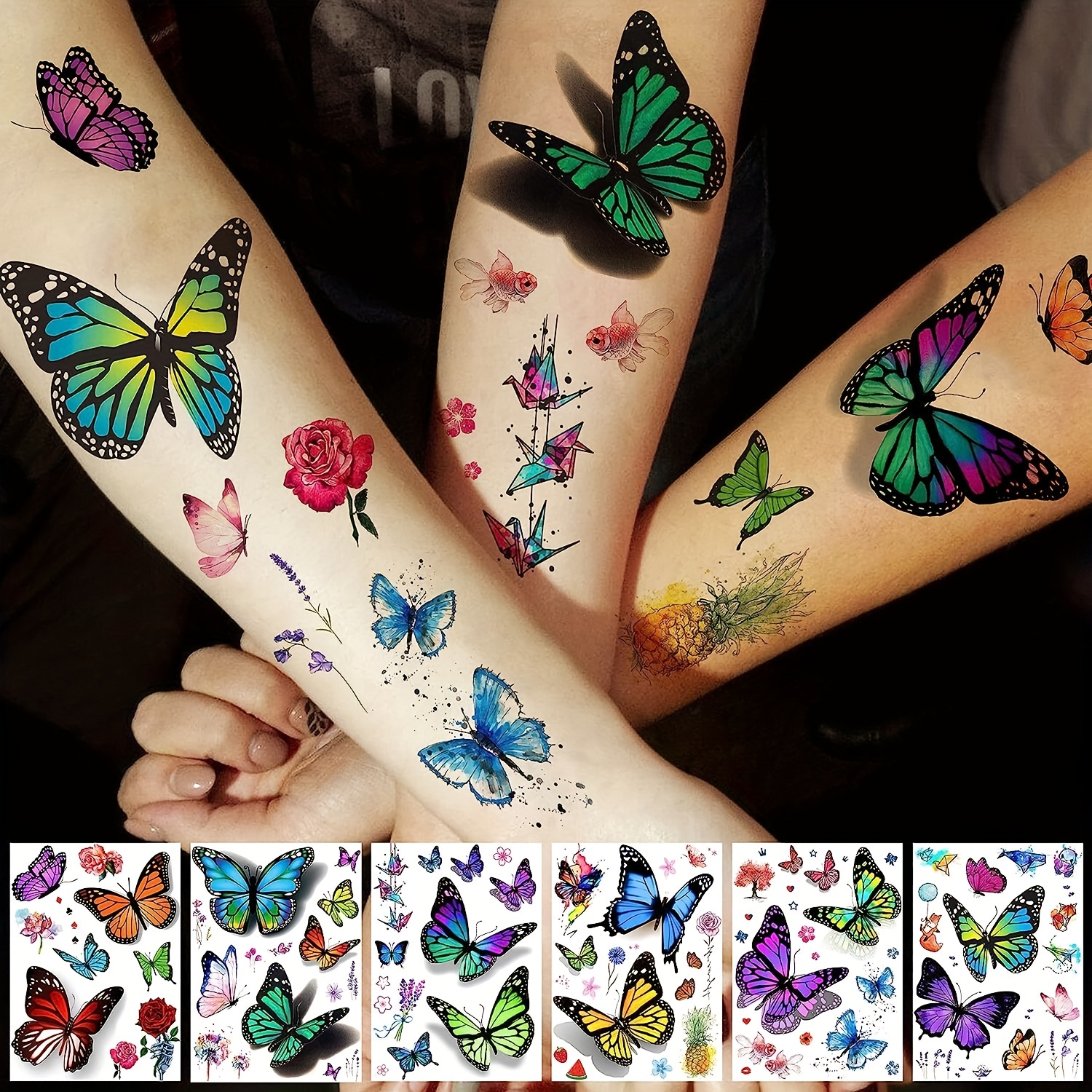 タトゥーシール S 多色な色の蝶 商品番号 - コスプレ小物