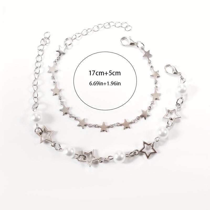 Star Faux Pearl Double layer Design Bracelet Y2k Jewelry - Temu Canada