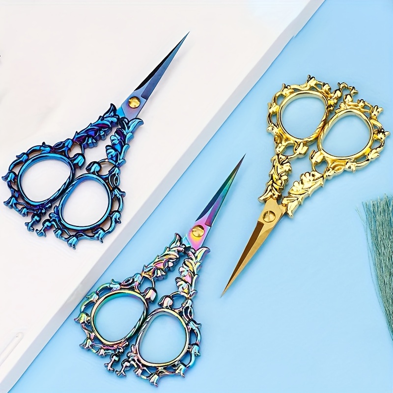 Elbow Shear Stainless Steel Embroidery Scissors With Raised - Temu