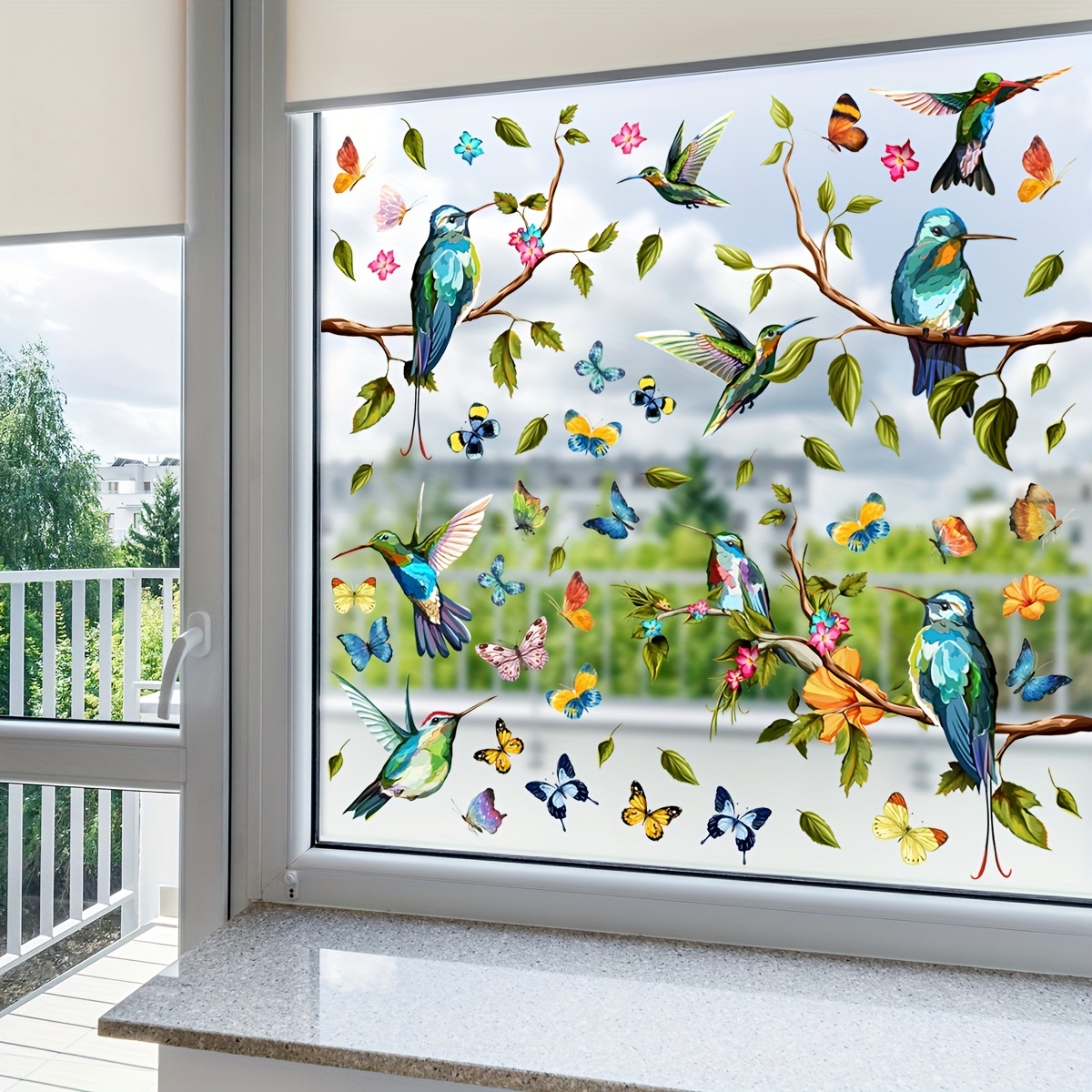 Anti-Collision Window Bird Stickers Decals Glass Door Protect and Save Bird  Strikes (Black)