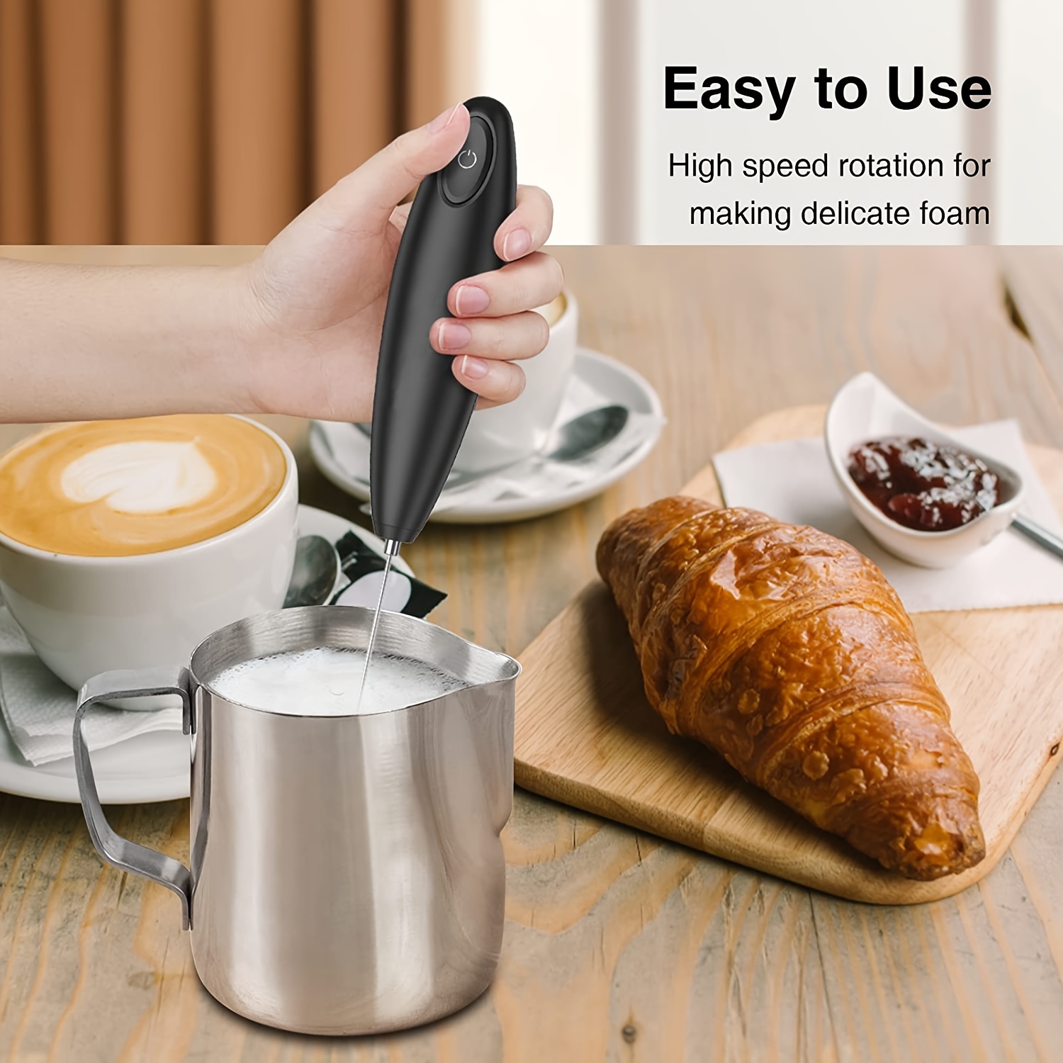Mini Blender Frother Milk Frother for Coffee Handheld Foam Maker Electric Drink  Mixer with Rechargeable USB Wall Hanging Bracket