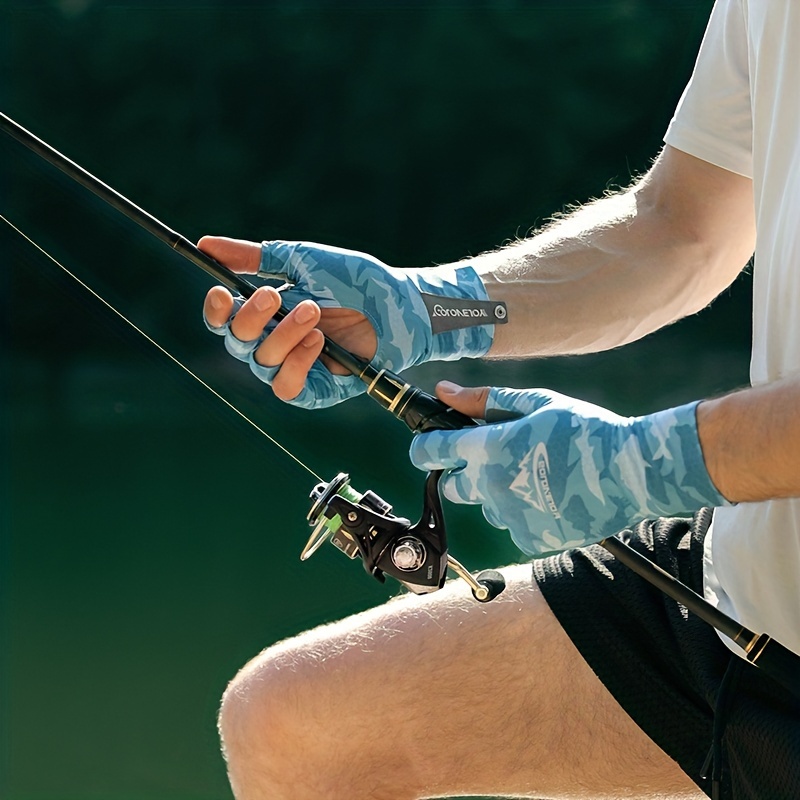 Gants De Pêche Respirants, Camouflage, Antidérapants, Élastiques