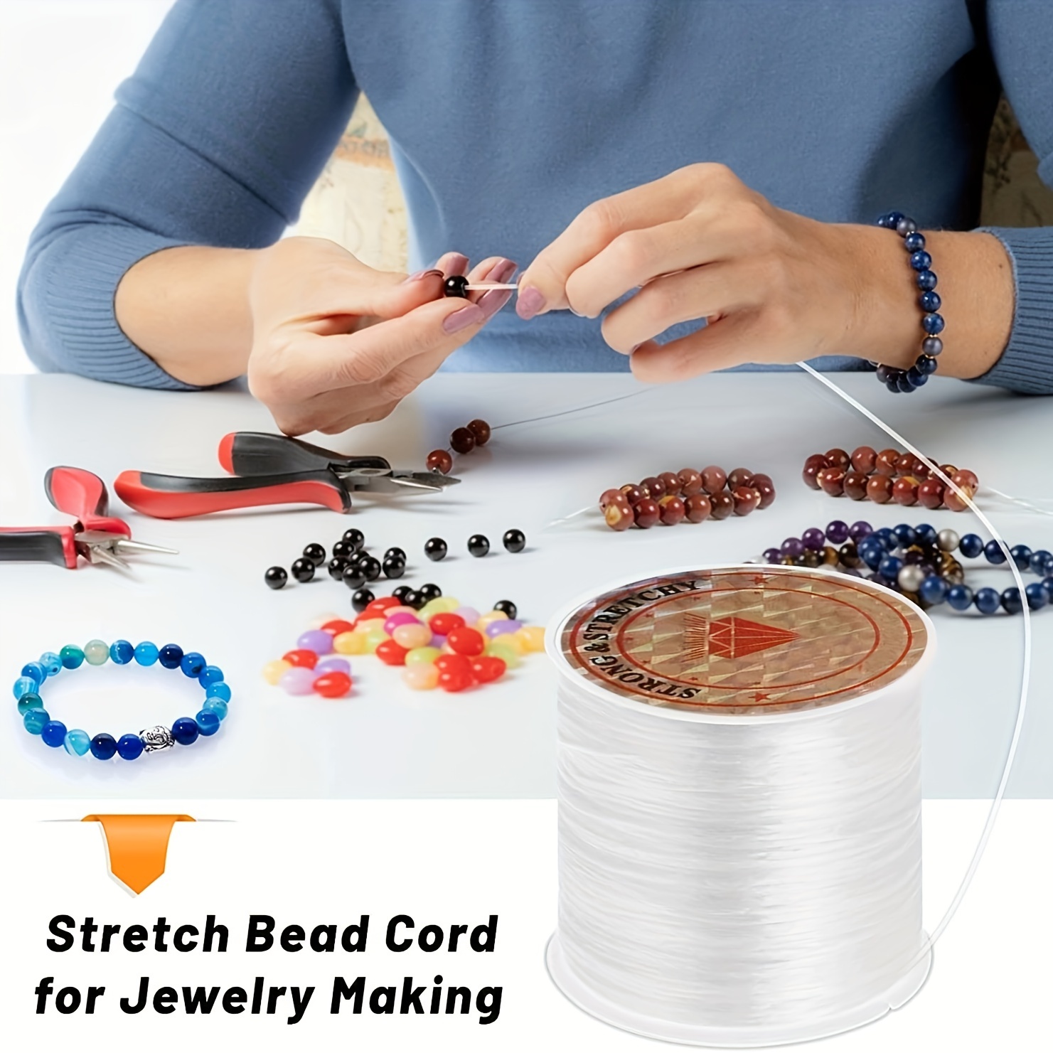 Clear Elastic Thread Stretchy Elastic for Bracelet Making Jewellery Making  Elasticated String Bracelets Necklace Beading Decorations 
