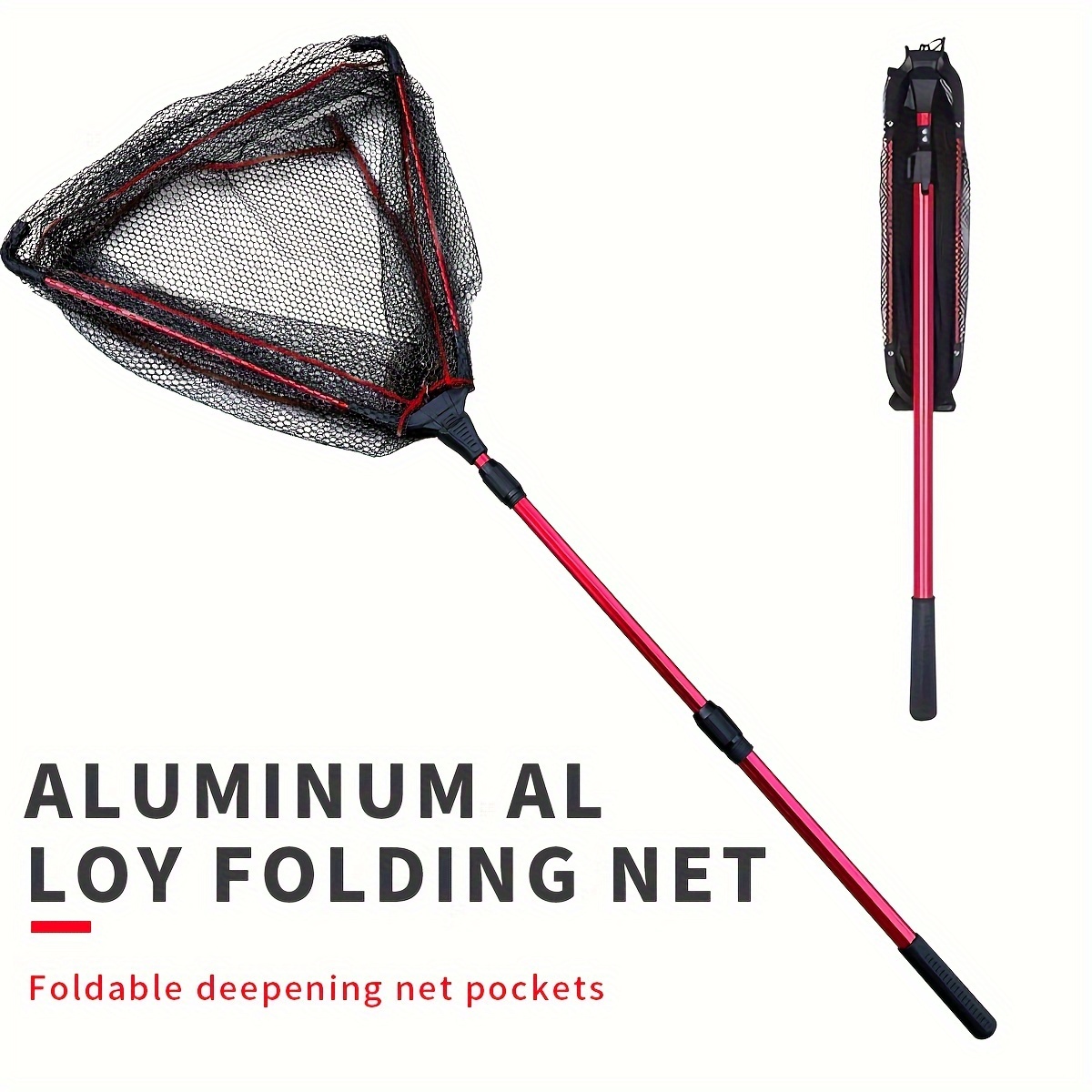 1pc Aluminum Alloy Folding Net, Portable Fishing Landing Net, Outdoor  Fishing Accessory