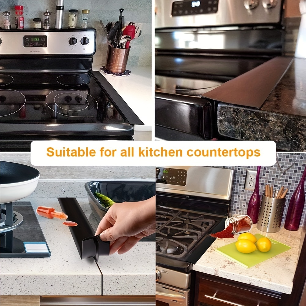 Kitchen Gadgets 2Pcs/Set Flexible Kitchen Stove Counter Gaped Cover Silicone  Rubber Heat-resistant Stove Counter Gaped Cover