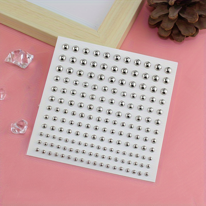 7 Sizes Self Adhesive Hair Pearl Stickers, Cridoz 2032 Pieces