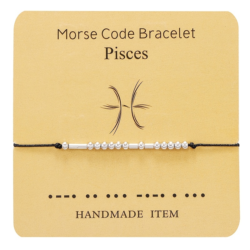 Twelve Constellation Morse Code String Bracelet Personality - Temu