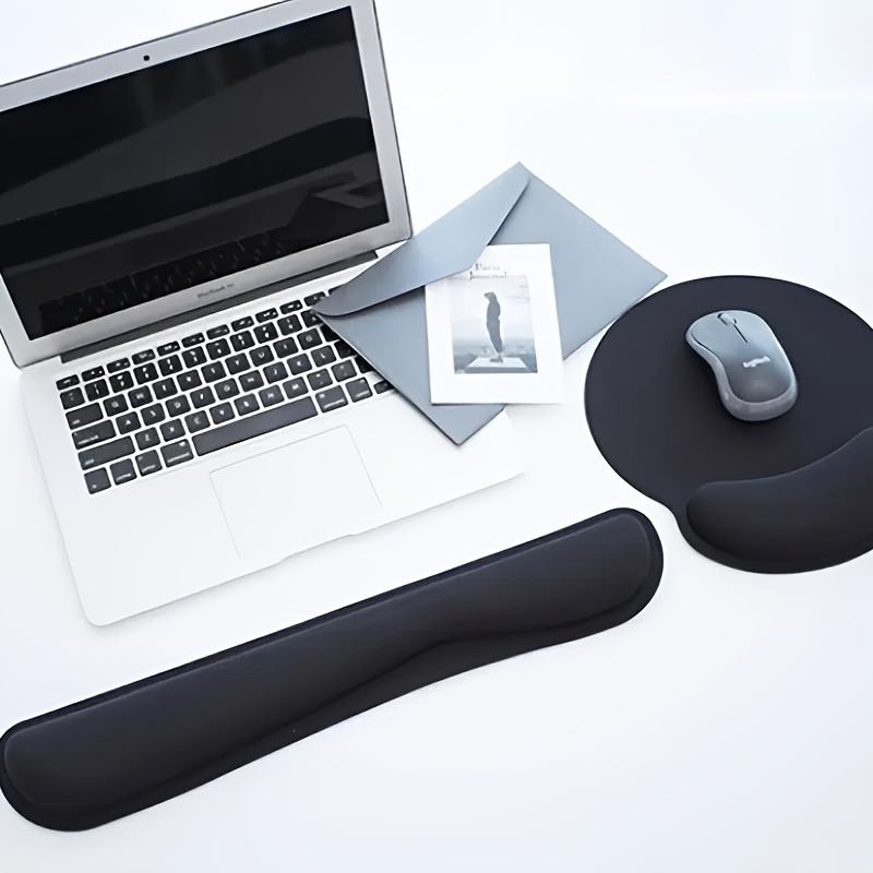 Mouse Pad with Wrist Support - Black Keyboard Wrist Rest for Computer  Keyboard Office Memory Foam Mouse