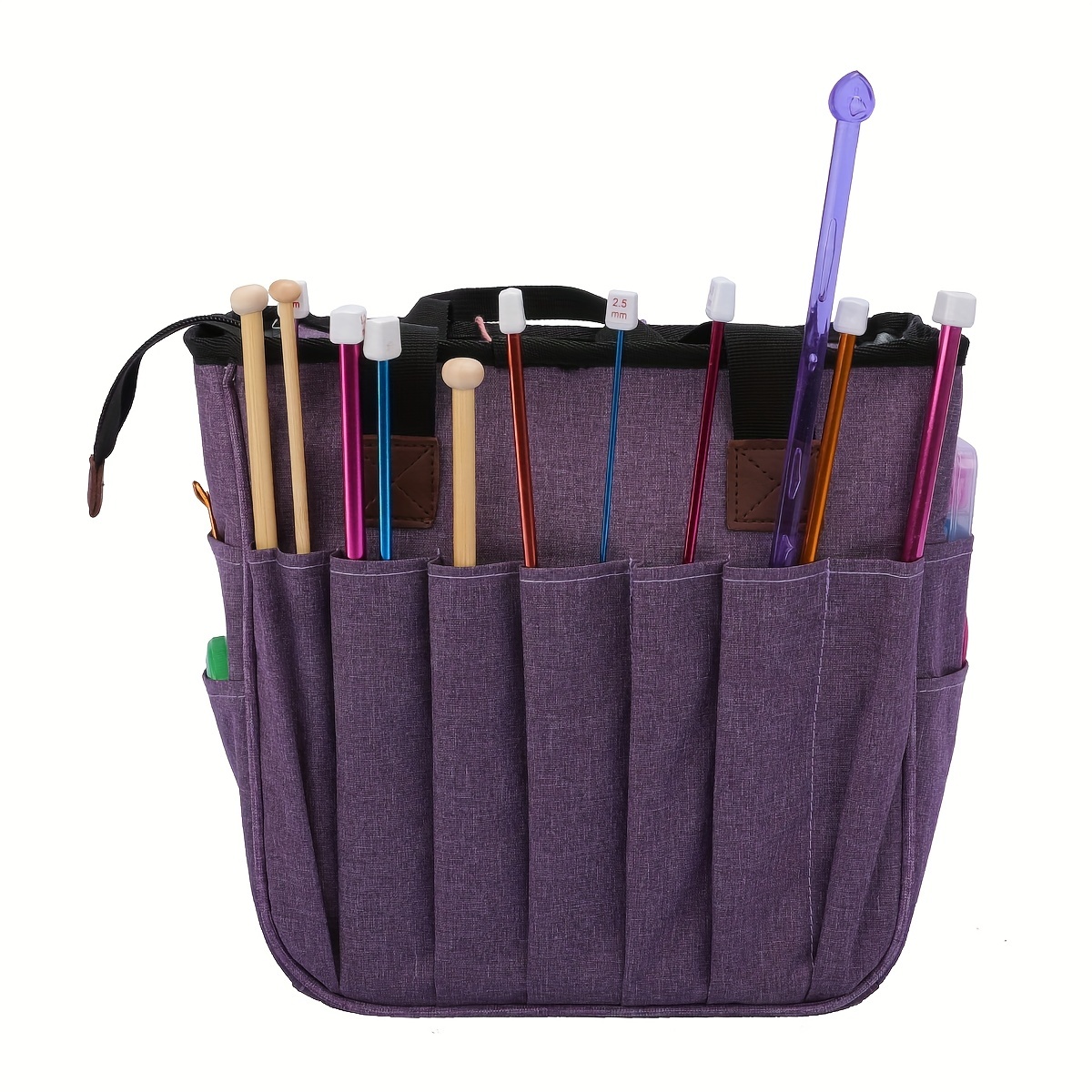 1pc Short Perforated Wool Bucket, Small Yarn Storage Bag, Round