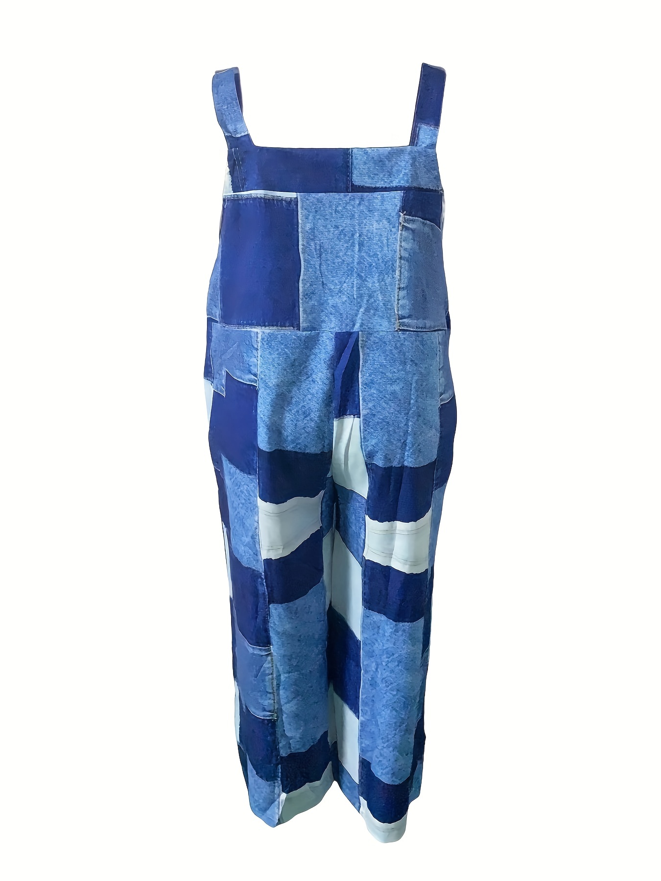 Plus size denim wide leg jumpsuit online