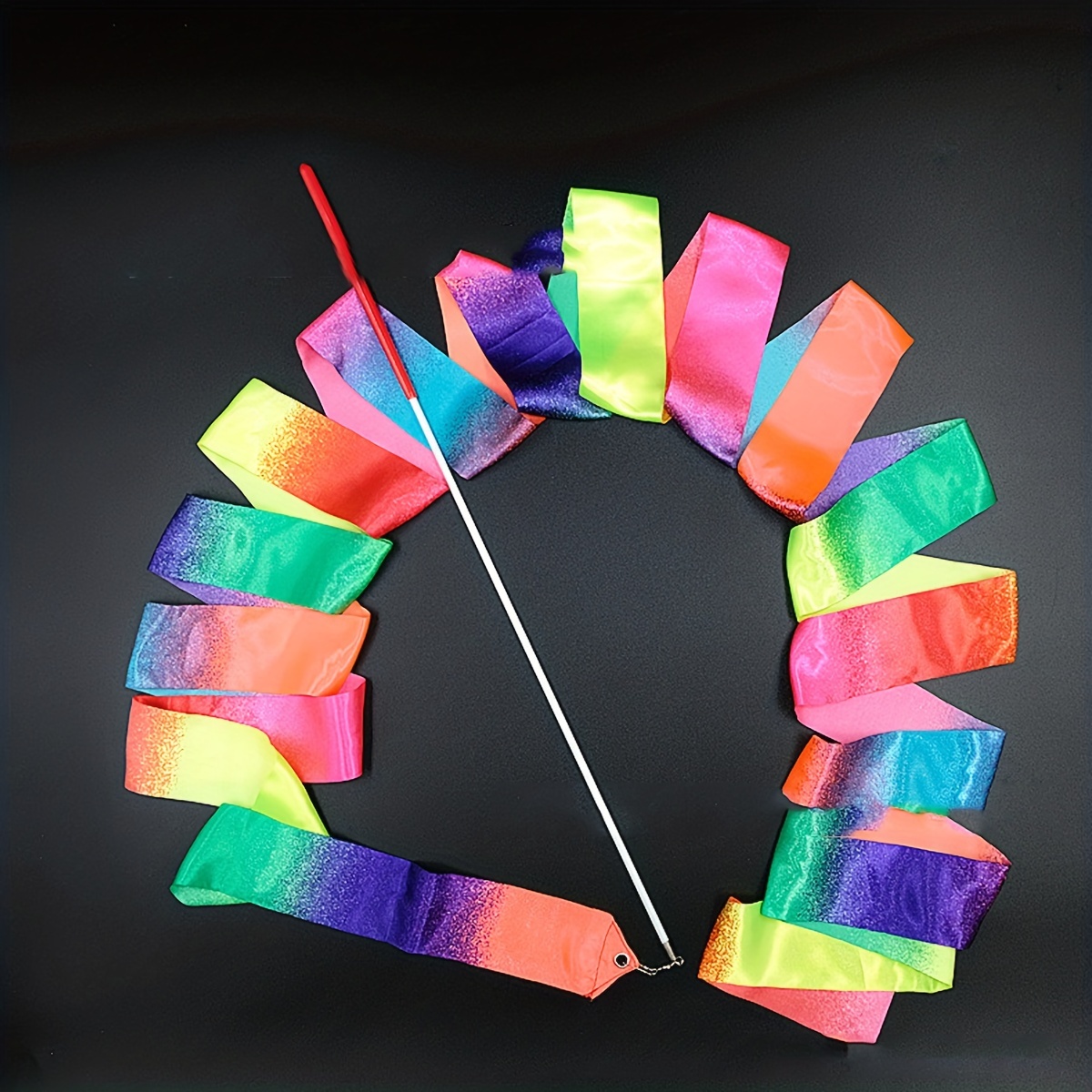 10pcs Rainbow Dance Ribbons Streamers, Ribbon Wand, Kids
