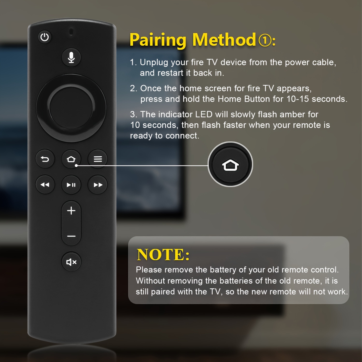 Mando a distancia por voz L5B83H para  Fire Tv Stick 4K con control  remoto de voz Alexa S3E7 1 unidad : : Electrónica