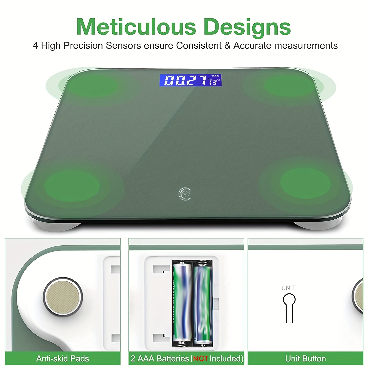 Báscula digital de peso corporal con pedal de vidrio templado para baño
