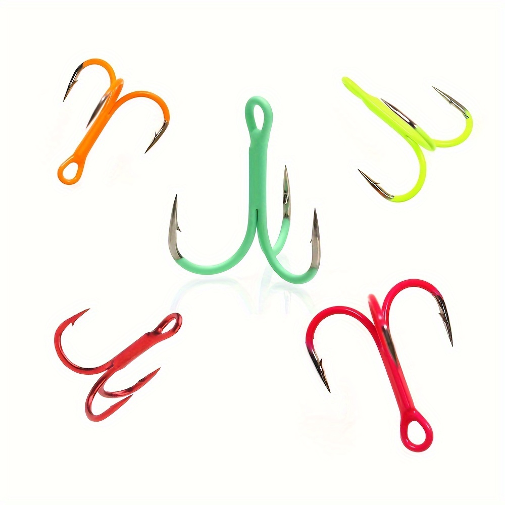 14 2# Colorful Inline Treble Hooks Luminous Hooks Saltwater - Temu