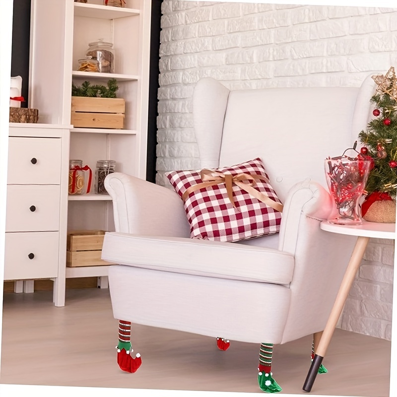 Christmas Leg Cover Table And Chair Legs Socks Christmas Decor Floor  Protectors Christmas Party Supplies Elf Chair Leg Socks Table Feet Table  Feet Covers For Living Room Home Decor - Temu