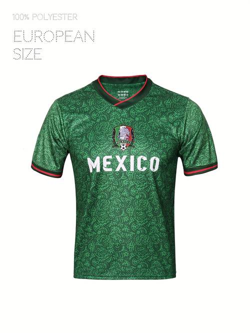 mexico v neck short sleeve soccer t shirt sports fan soccer jersey womens activewear