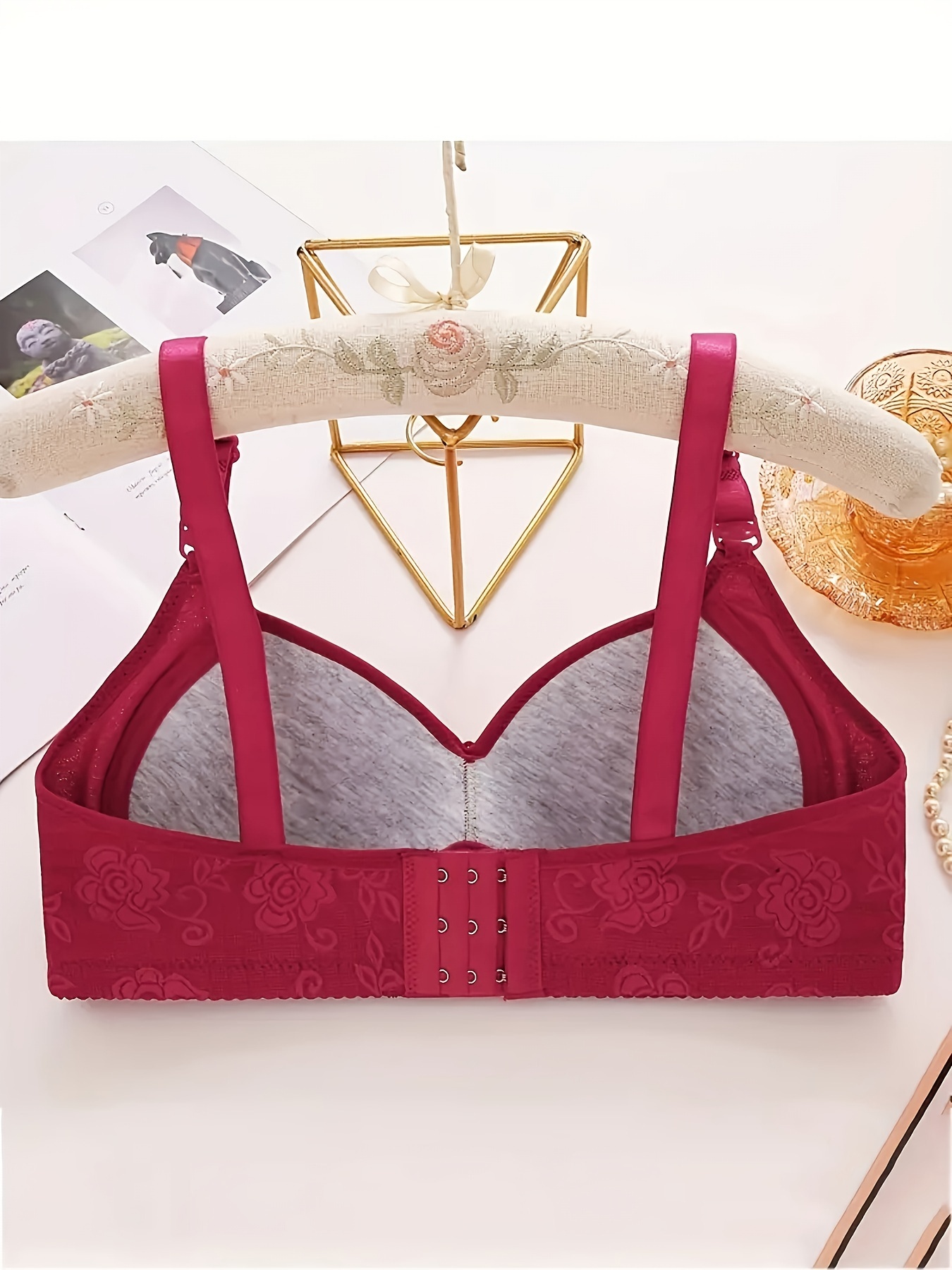 Cute Lace Wireless Bra Comfy Breathable Bow Knot Padded Bra - Temu