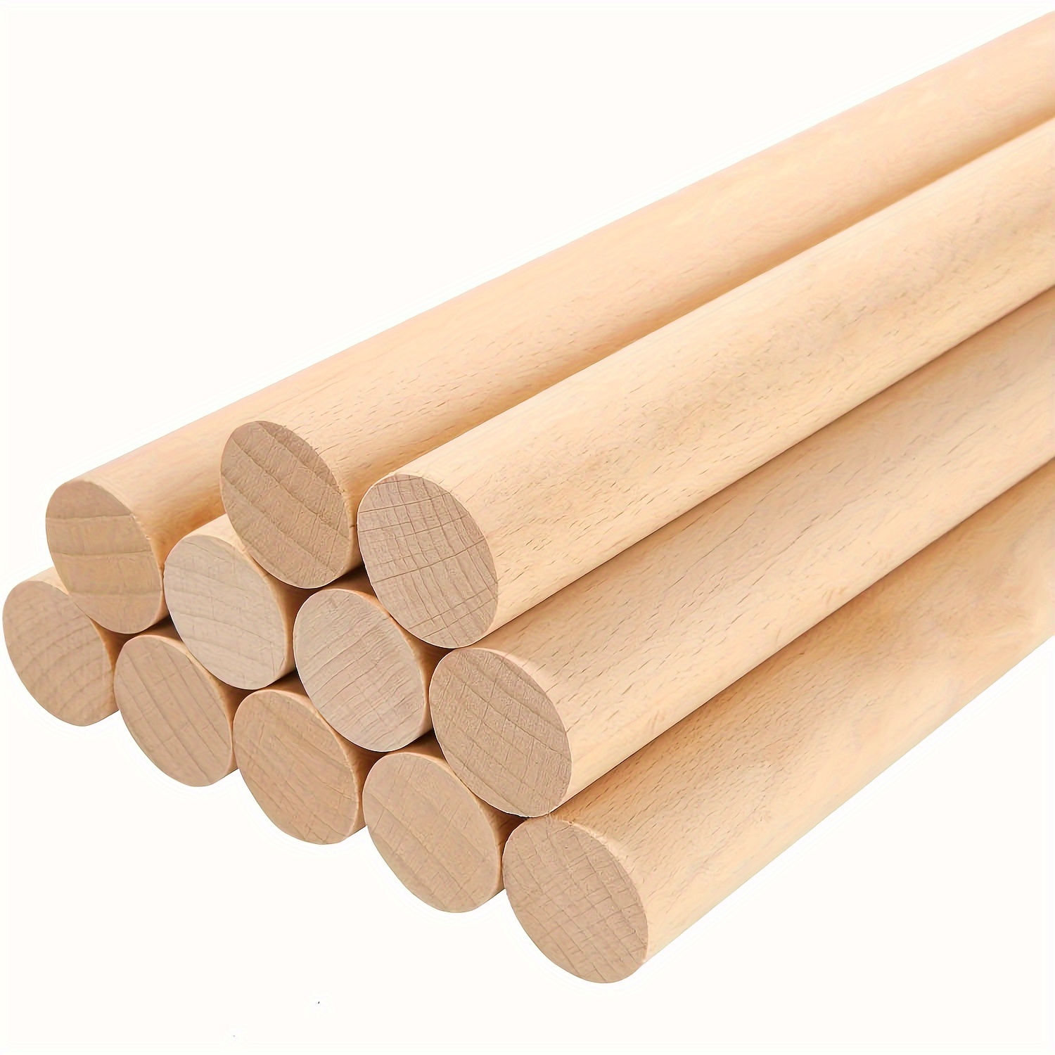 Craft County Natural Wooden Dowel Rod - Multiple Lengths and Packs  Available - Use for Macrame, Home Decor, Handmade Gifts, and More