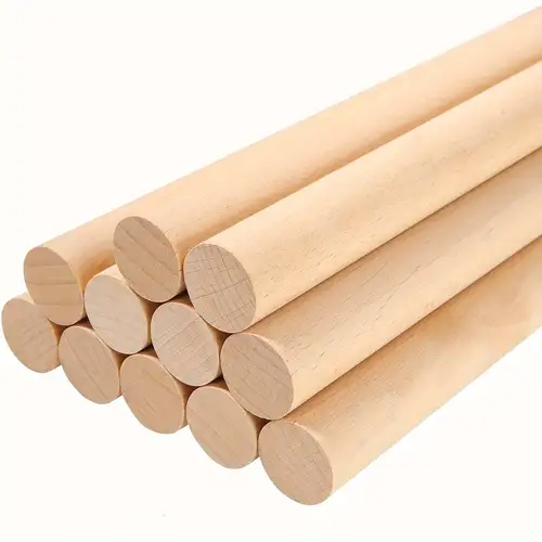 Wooden Sticks, Wood Dowel Rods 30cm, 3 4 5 6 8 10mm Optional, Unfinished  Wooden Dowel Sticks Wooden Poles, Small Wood Building Stick Craft